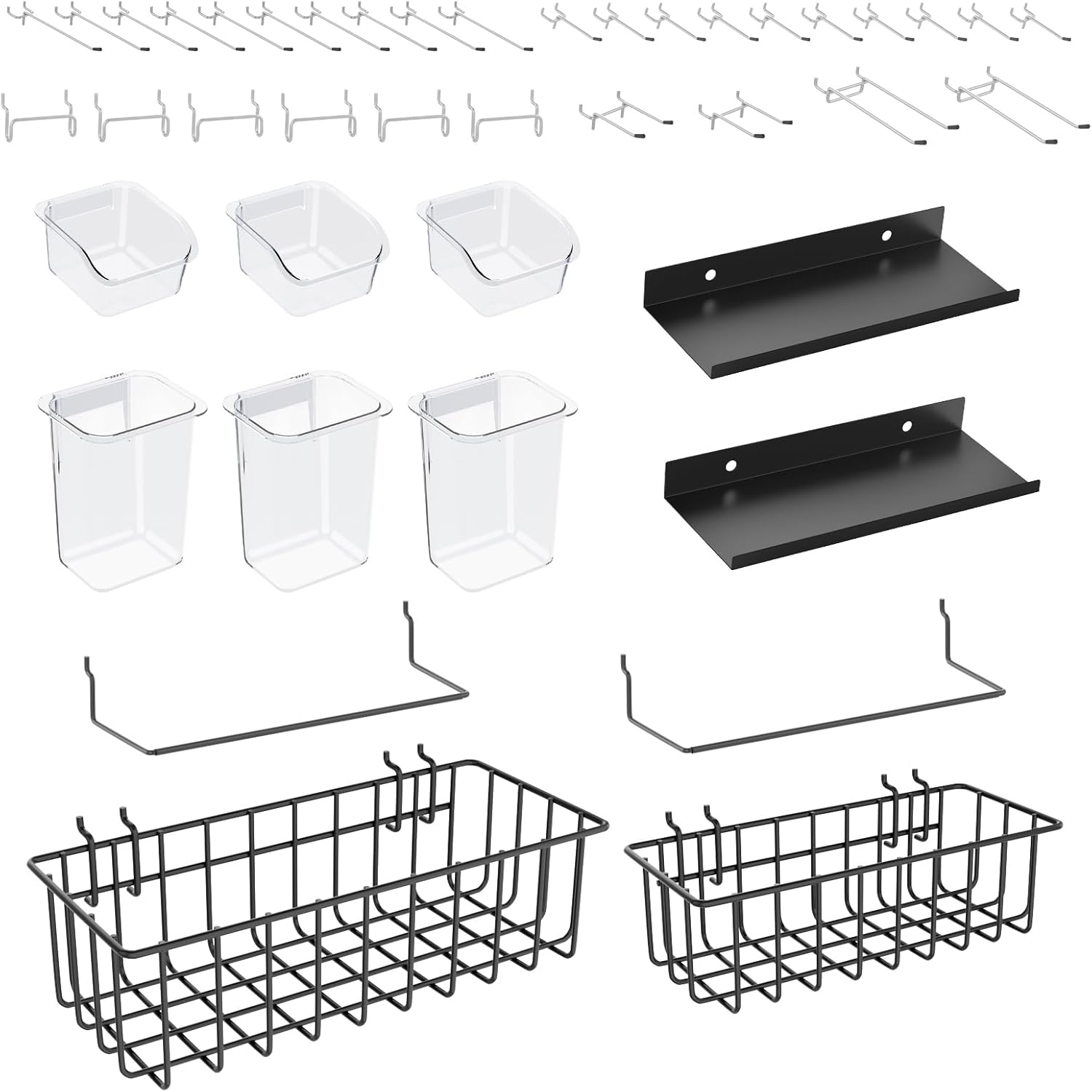 Peg Board Accessories Kit for Organizing Garage and Craft Room