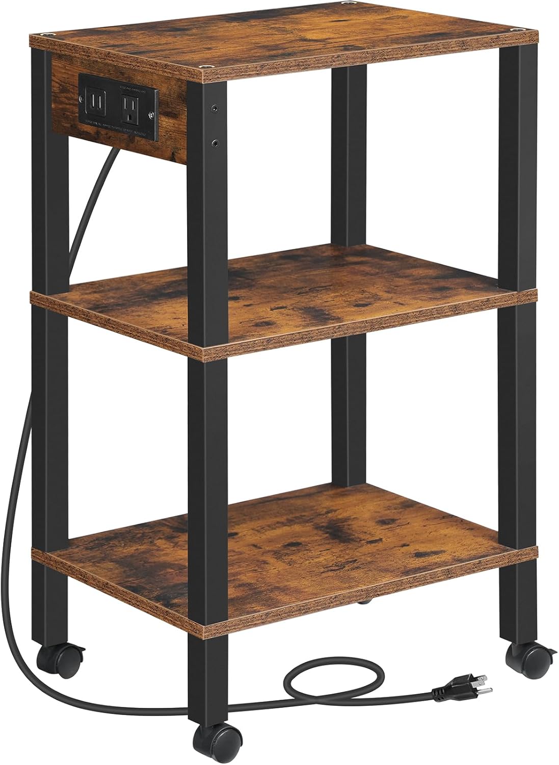 HOOBRO 3-Tier Printer Stand with Charging Station for Home Office