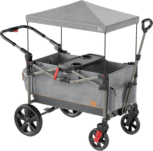 Busy Bee Foldable Wagon Stroller for 2 Kids with Canopy
