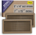 Floor Register with Louvered Design for 6x14 Duct Openings
