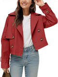 Tankaneo Womens Cropped Trench Coat for Stylish Fall Fashion