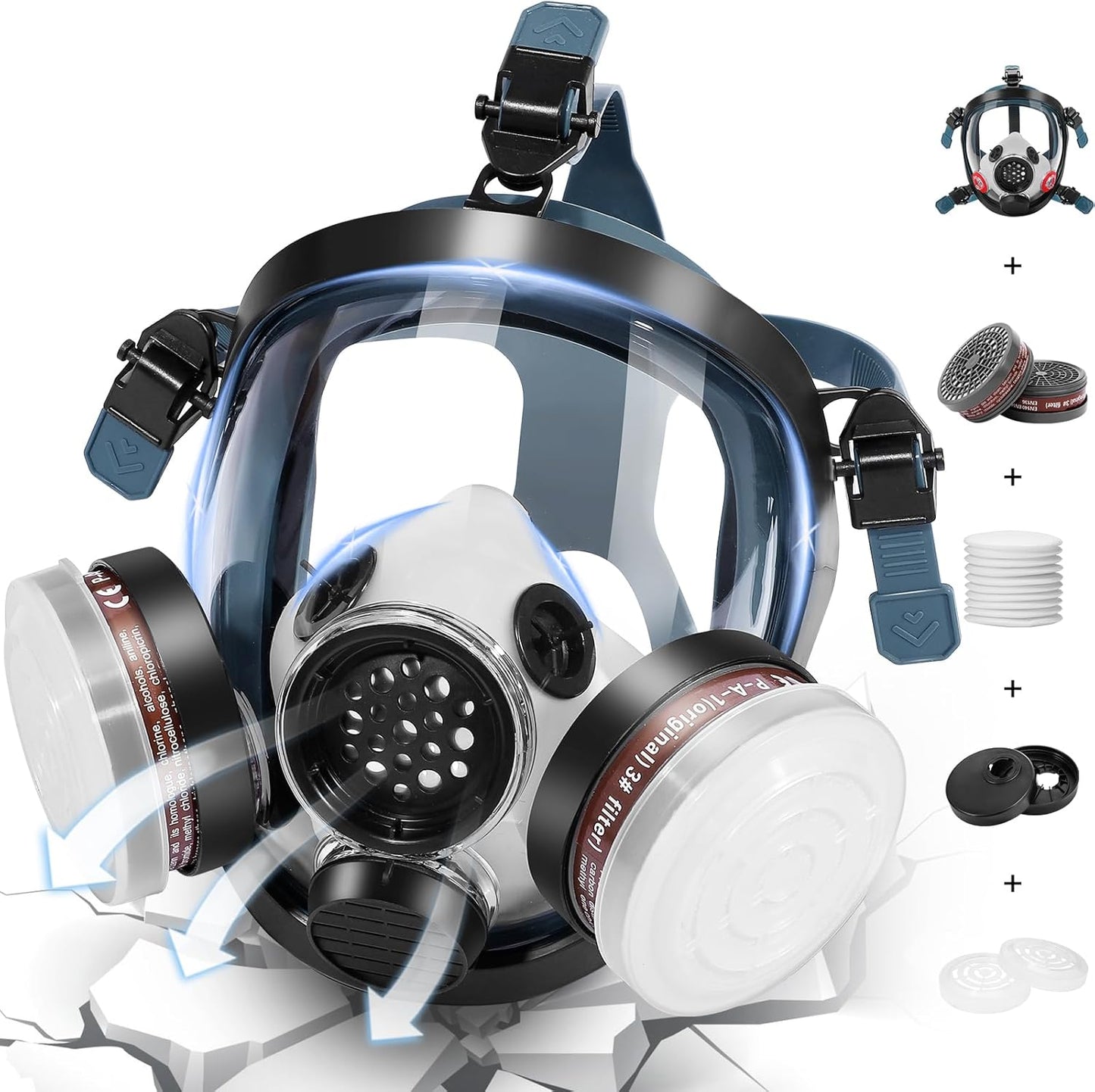 Full Face Respirator Mask for Gas and Chemical Protection