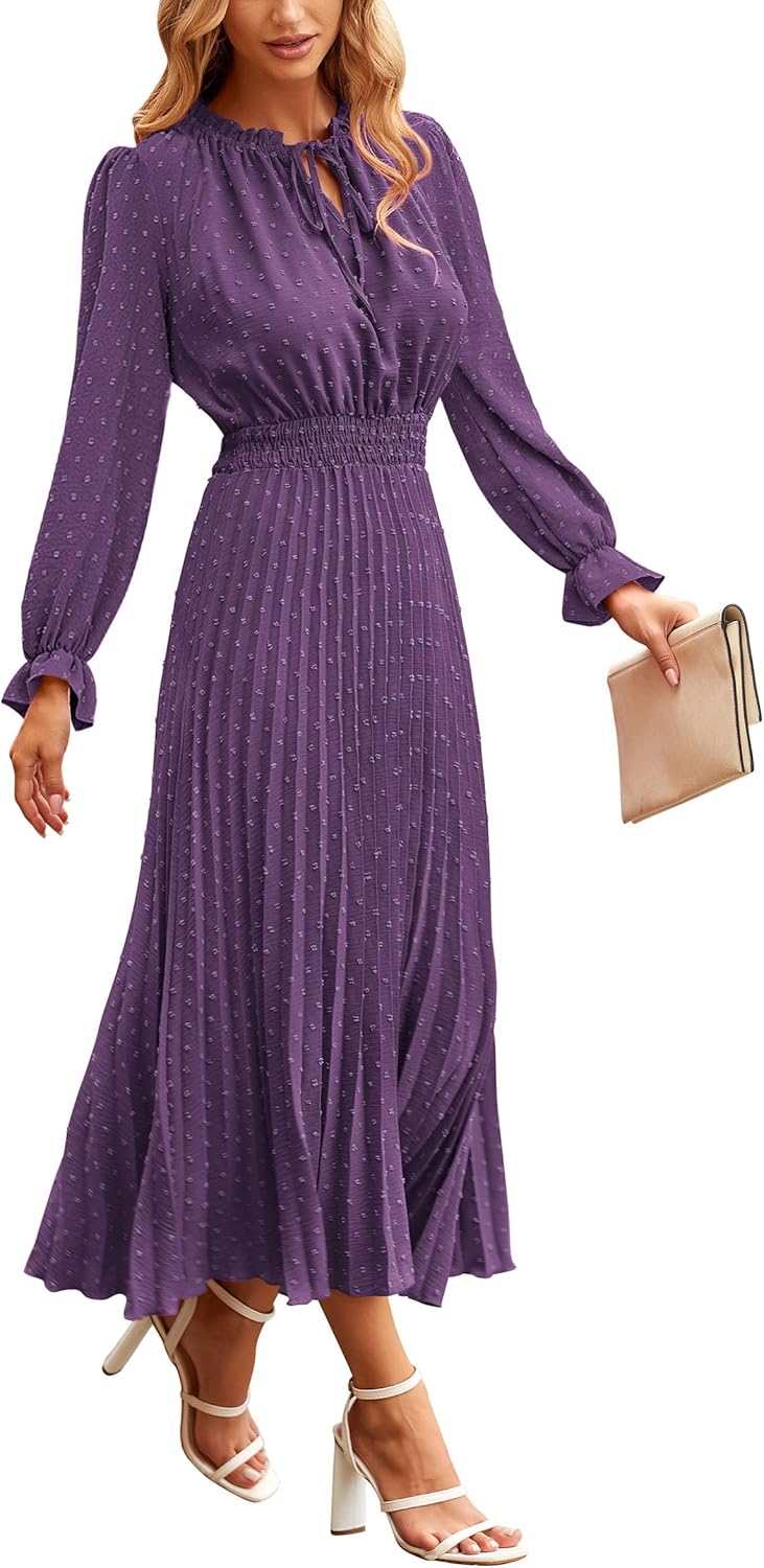 PRETTYGARDEN Women's Midi Dress for Spring and Fall Style