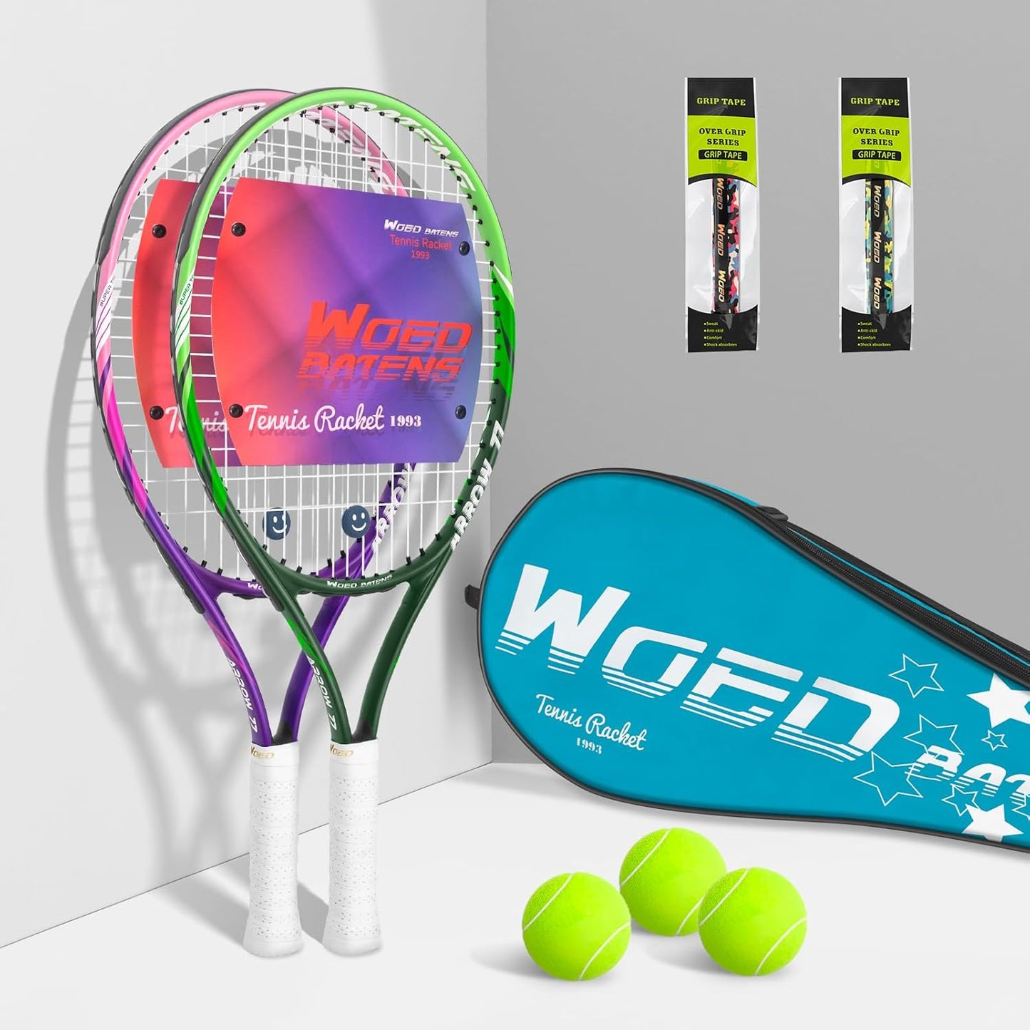 Kids Tennis Racket Set for Beginners with Carry Bag and Accessories
