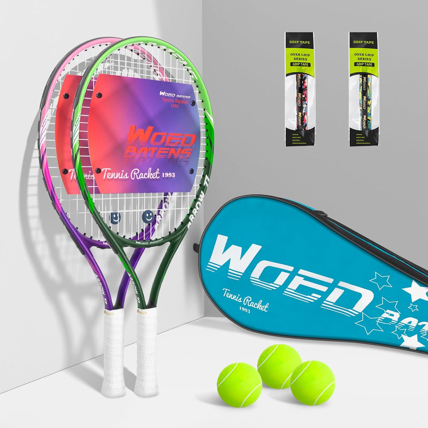 Kids Tennis Racket Set for Beginners with Carry Bag and Accessories