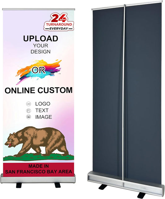Custom Retractable Banner Stand 33.5in x 80in for Events