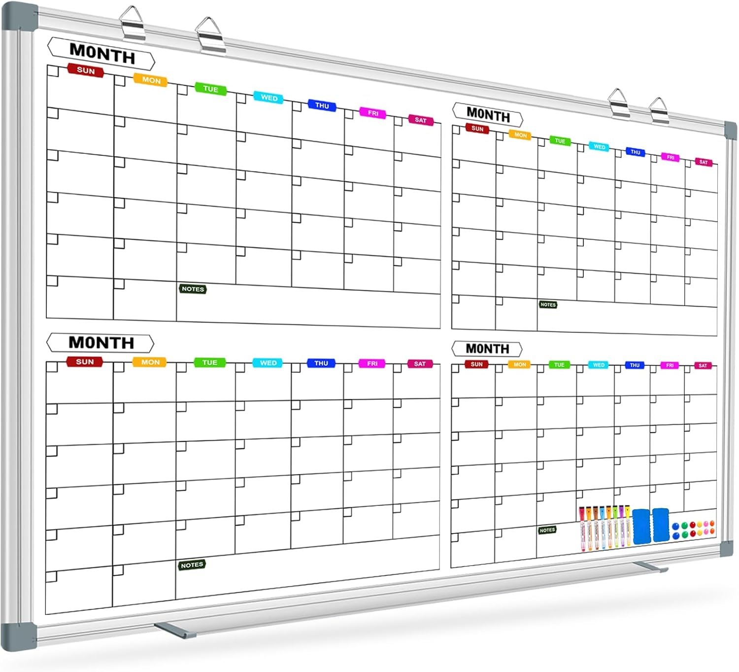 Magnetic Large Calendar Whiteboard for Wall - 72in x 40in