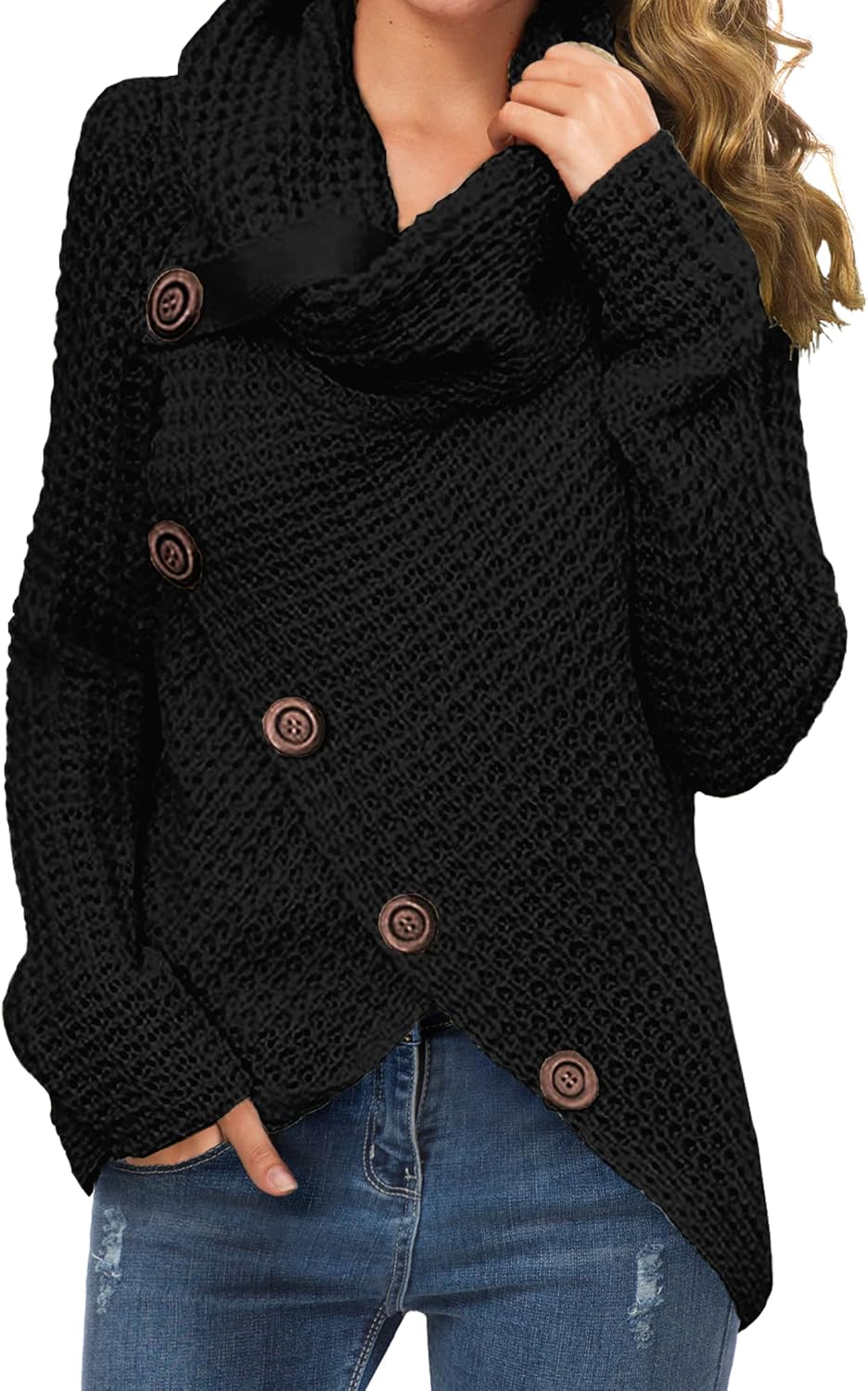 GRECERELLE Women's Chunky Turtleneck Knit Pullover Sweater