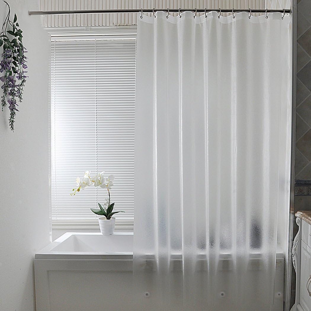 Extra Long Frosted Shower Curtain Liner 72x78 - Heavy Duty Bottom Magnets