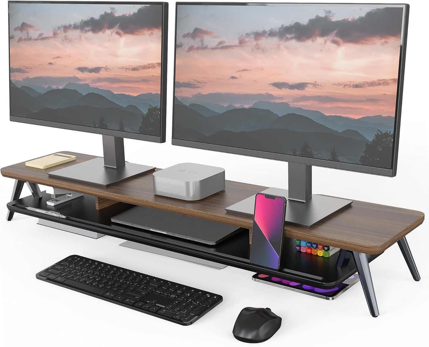 Fenge Dual Monitor Stand - Organize & Elevate
