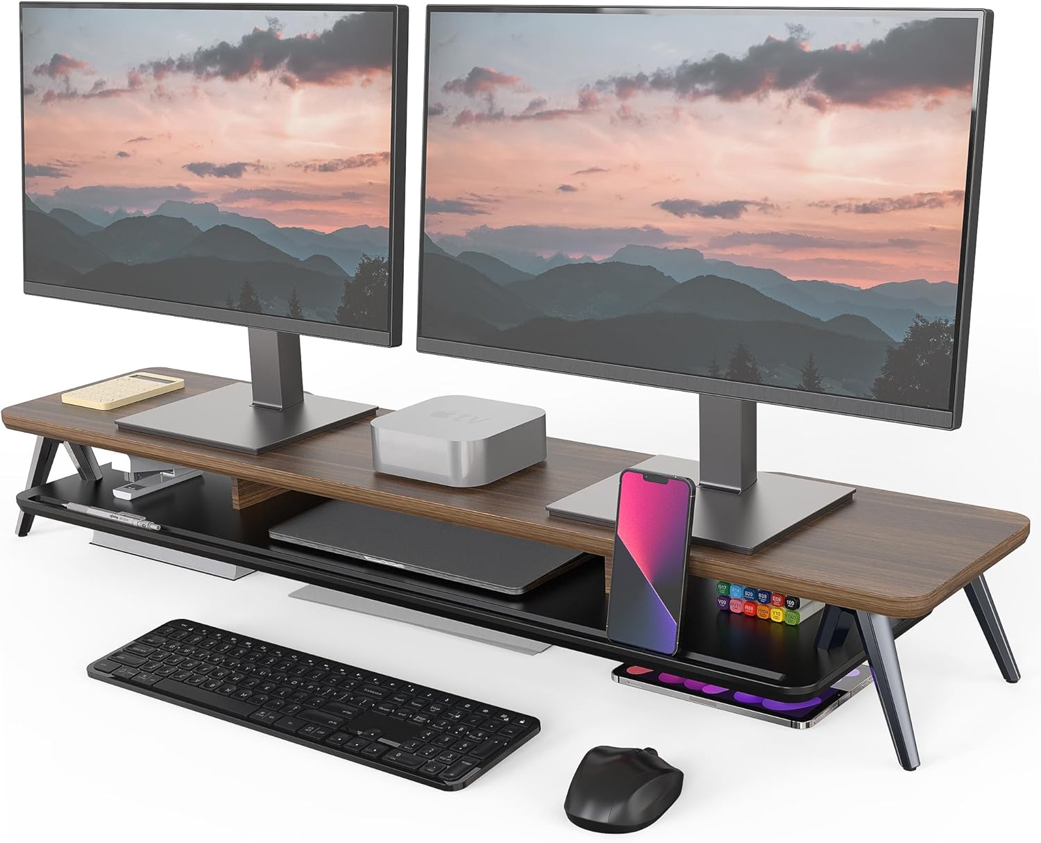 Fenge Dual Monitor Stand - Organize & Elevate