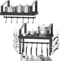 X-cosrack Pot Racks Wall Mounted Set of 2 - Space-Saving Cookware
