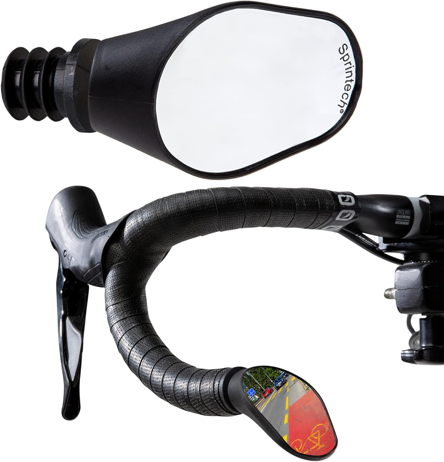 Sprintech Convex Chrome-Plated Bike Mirror for Drop Bars