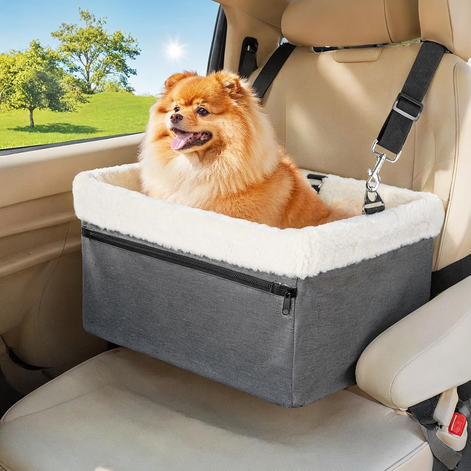 UNICITII Raised Dog Car Seat - Secure Travel for Small Pets