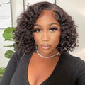 Glueless Wigs Human Hair Curly Short Bob 4x4 Closure - Wear and Go