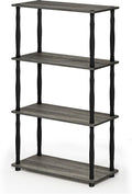 4-Tier Multipurpose Shelf in French Oak Grey/Black - Turn-N-Tube
