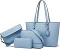 Women 4pc Handbag Set Tote Shoulder Satchel Wallet - Organized