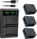 Kastar 3-Pack CGR-D54Pro Battery and LTD2 USB Charger - Long Runtime