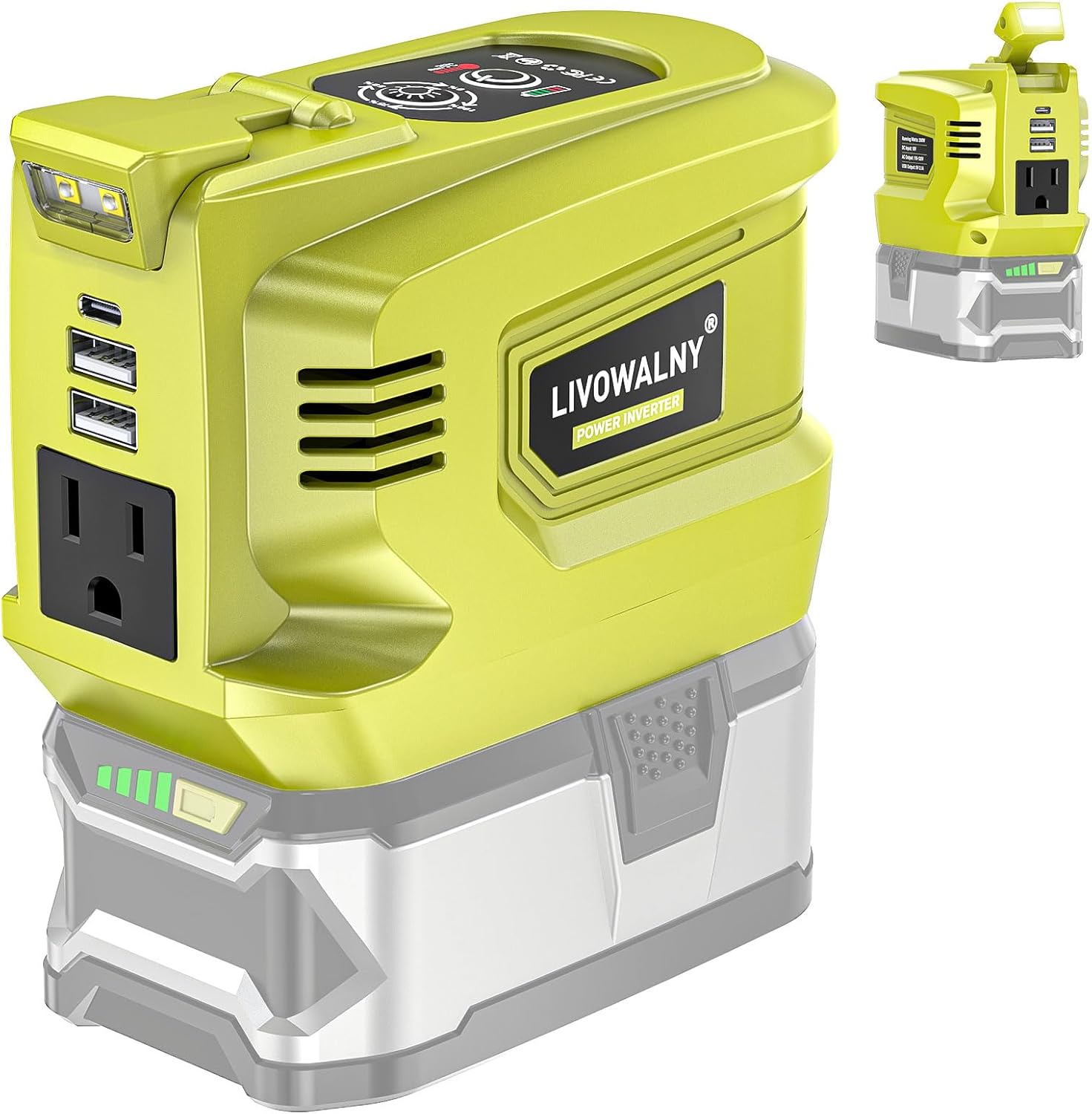 200W Real Power Inverter for Ryobi 18V Batteries - Portable Solution