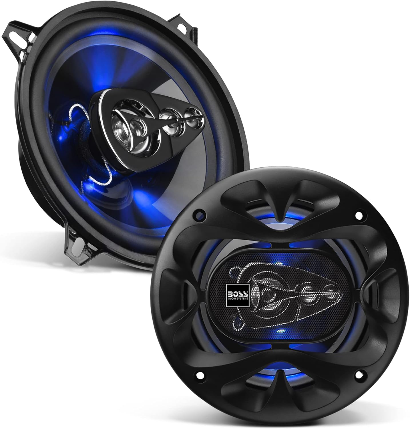 BOSS 5.25 Car Door Speakers - 225W, 4-Way, Coaxial, Tweeters