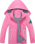 Kids Lightweight Raincoat with Detachable Hood - Packable Rain Jacket