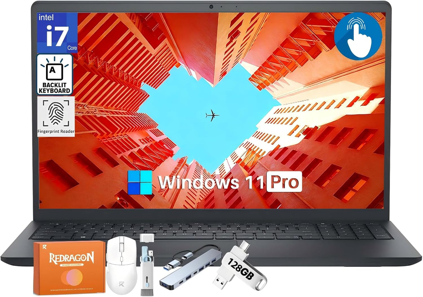 Dell 15.6 FHD Touchscreen Laptop with Intel i7 and 32GB RAM
