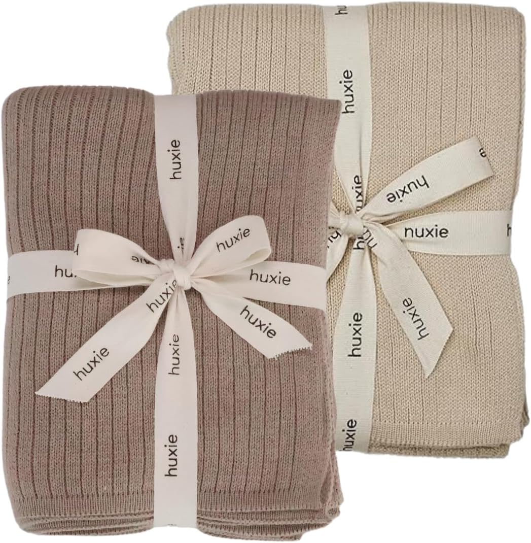 Knitted Organic Cotton Baby Blanket - Soft Receiving Blanket