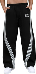 Men's Baggy Wide Leg Sweatpants Y2K Striped Side - Baggy Fit