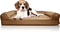 Orthopedic Dog Bed Quilted Sofa for Small/Medium Dogs - Toasted Brown