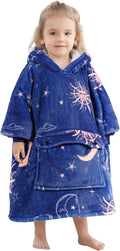 Kids Hoodie Blanket Oversized Sherpa Wearable Blanket - Cozy Gift Home