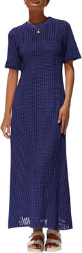 PRETTYGARDEN Eyelet Cover Up Dress - Versatile Vacation Maxi
