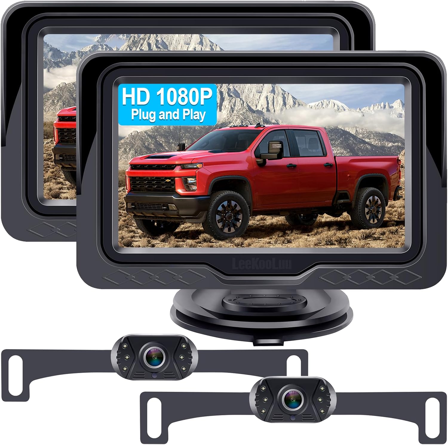 Backup Camera Ease Install for 2 Cars - HD 1080P Kit