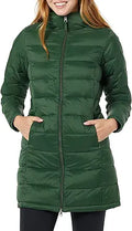 Womens Lightweight Water-Resistant Hooded Puffer Coat - Warm Everyday