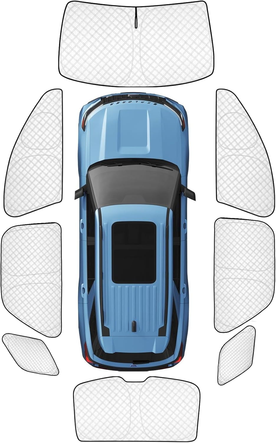 KMF 8pcs Thicken Full Window Sun Shades for Ford Explorer 2020-2025