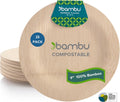 Bambu Pack of 25 9 in Disposable Bamboo Plates - Compostable