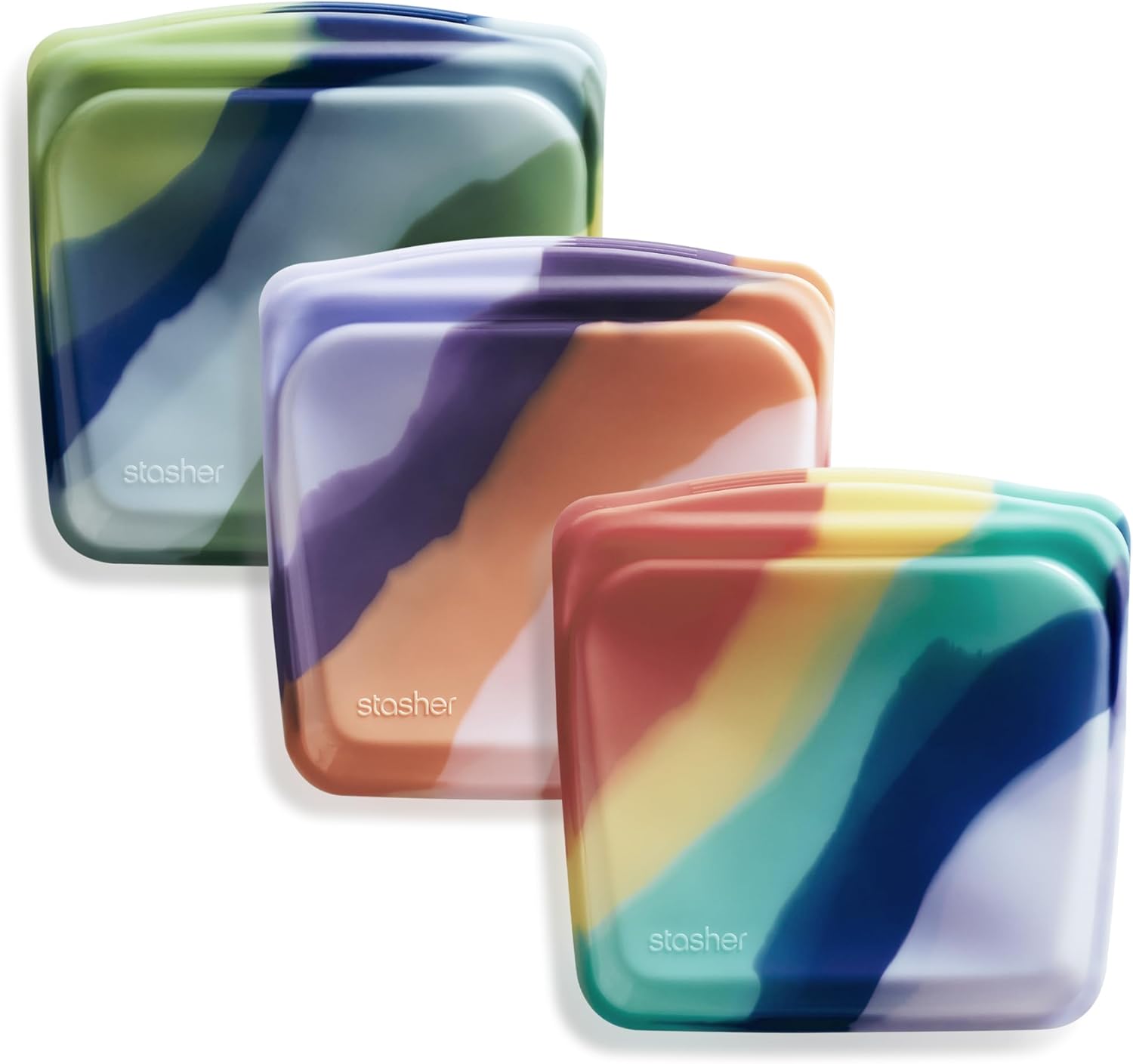 Stasher Premium Silicone Reusable Food Storage Bags, 3-Pack