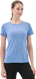 Merino Wool T Shirt Women Crew Neck Short Sleeve - Lightweight Base
