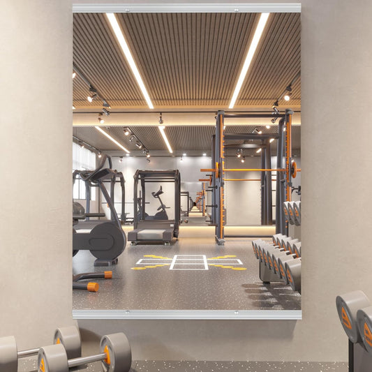 Large Frameless Tempered Glass Gym Mirror for Home Use