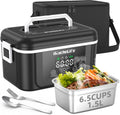 Heated Lunch Box 6.5-Cup Cordless Electric Lunch Box - Portable Heated