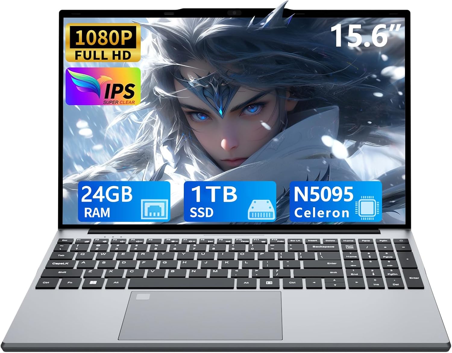15.6 Inch Gaming Laptop with 24GB RAM and 1TB SSD Storage