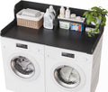 Washer Dryer Wood Countertop with Shelf - Stable Laundry Topper