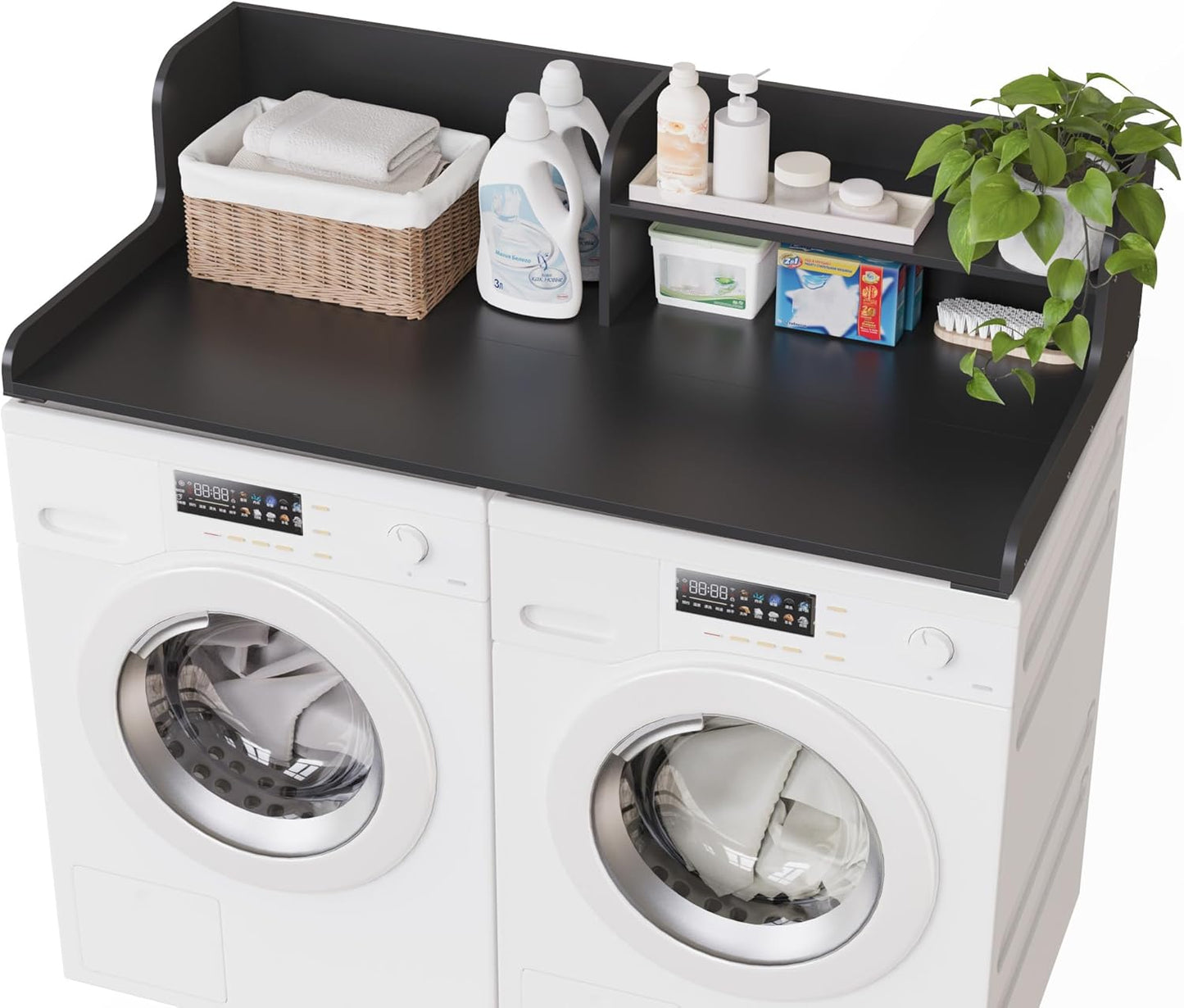 DTK Washer Dryer Wood Countertop with Shelf for Laundry Needs