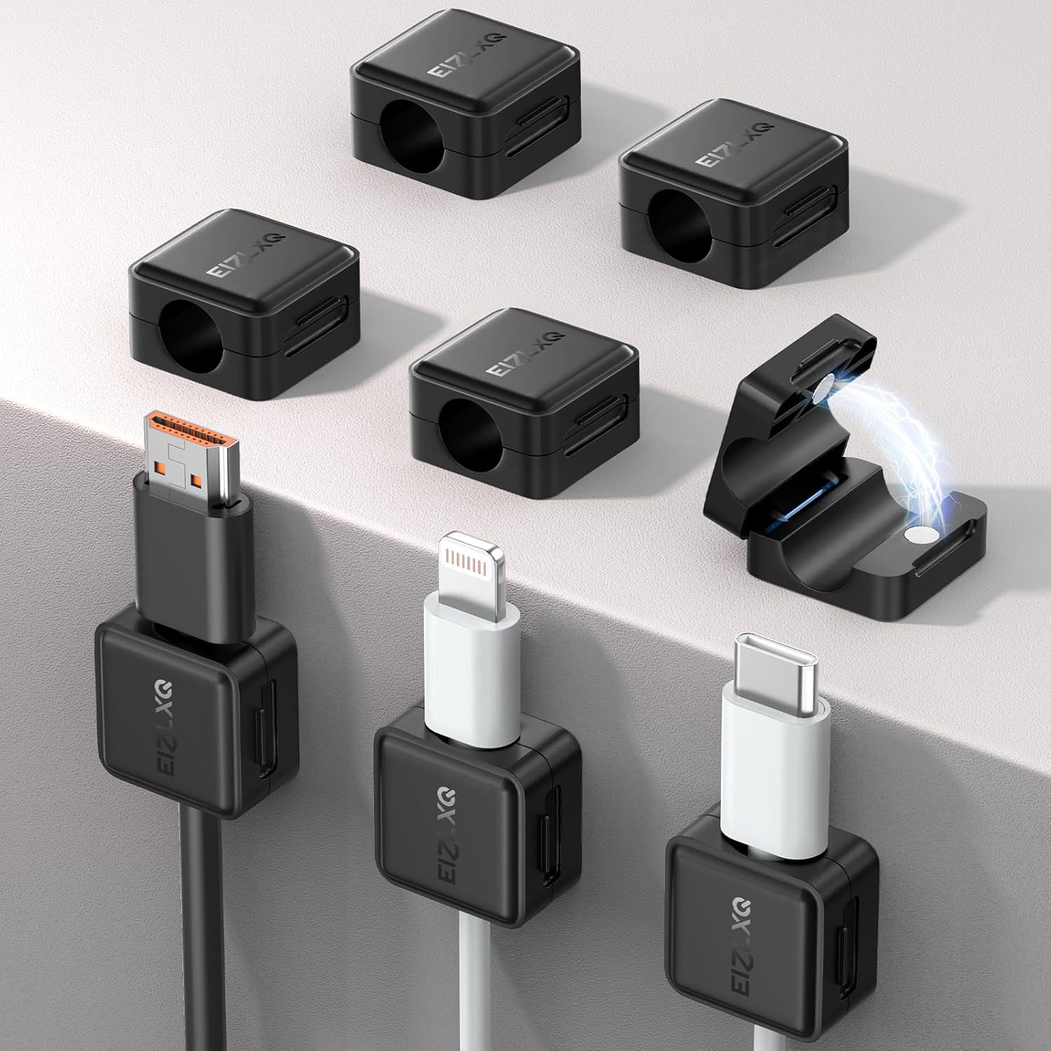 8 Pack Magnetic Cable Clips by EIZLXQ - Organize with Ease!