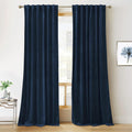 Navy Blue Velvet Door Curtains - Room Darkening Thermal Drapes