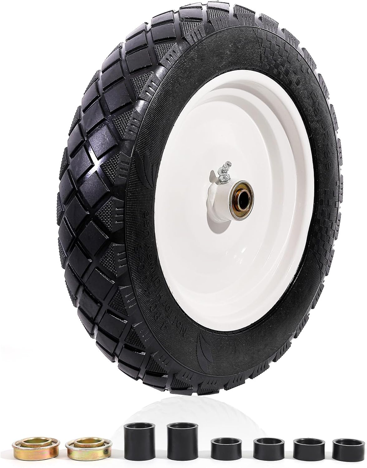 MZREXN 15 in Flat Free Tire and Wheel for Garden Trailers