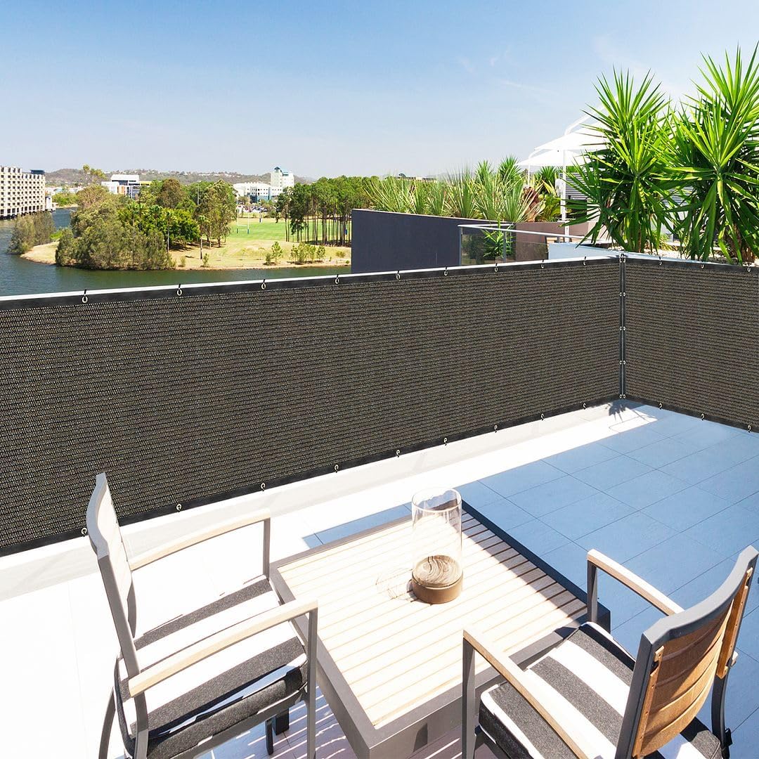 Houssity Brown 2ft x 79ft Privacy Screen for Decks and Patios