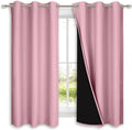 NICETOWN 100% Blackout Curtains with Black Liners - Full Darkening
