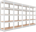 5 Tier Laminated Metal Shelving Unit 24.4 in Wide - 4 Pack Storage