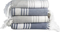 Cotton Herringbone Weave Beach Towel Set of 4 - Quick Dry Large Towels