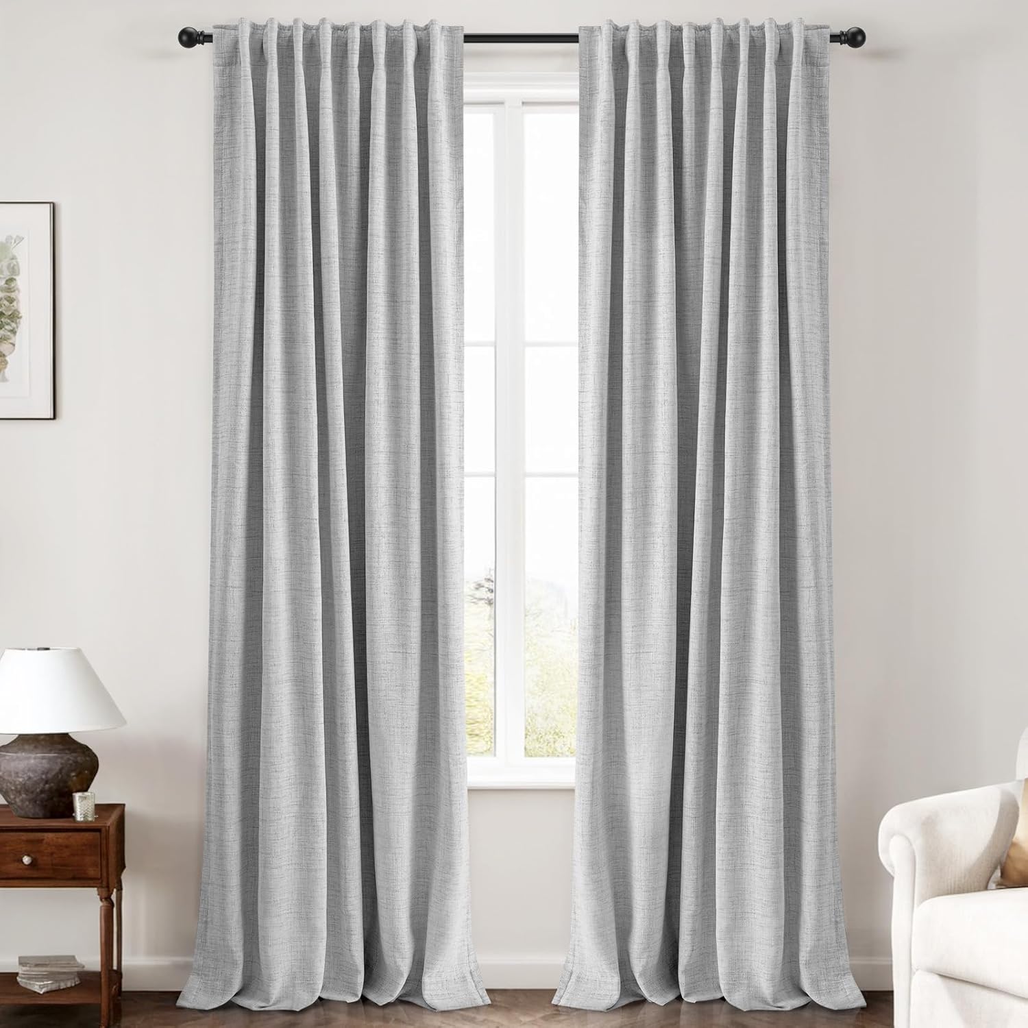 INOVADAY 100% Blackout Curtains for Bedroom - 108 in Length